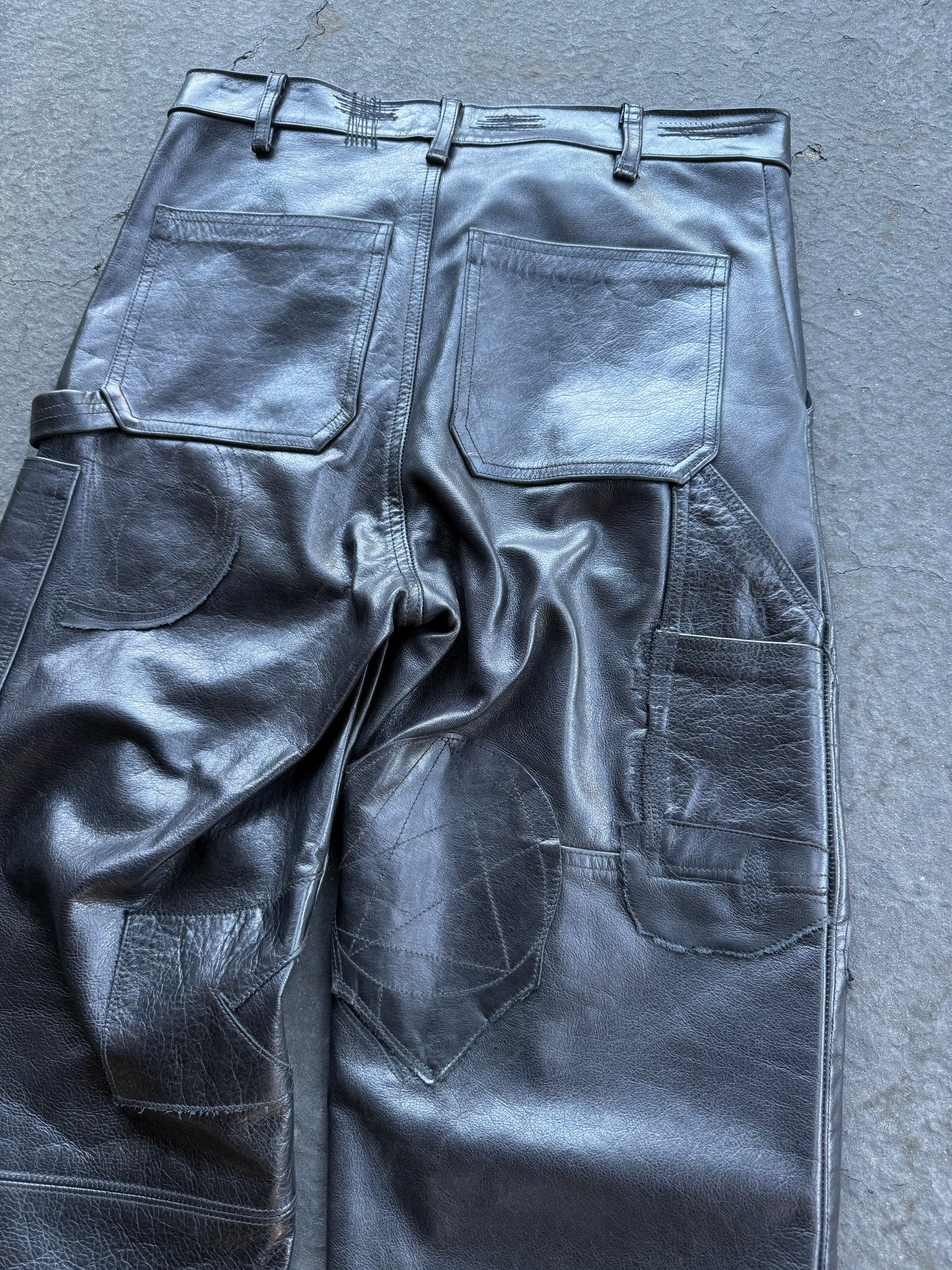 REPAIRED LEATHER CARPENTER PANTS