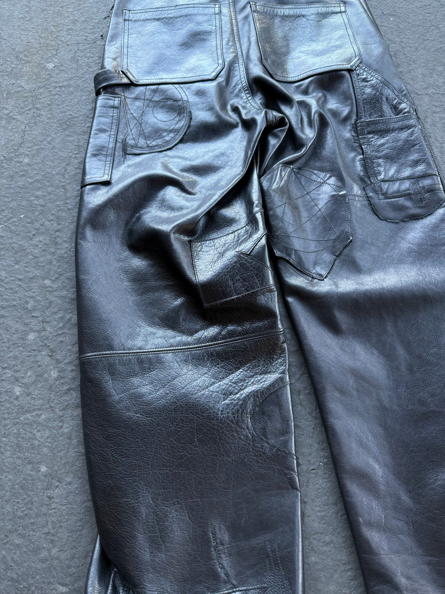 REPAIRED LEATHER CARPENTER PANTS