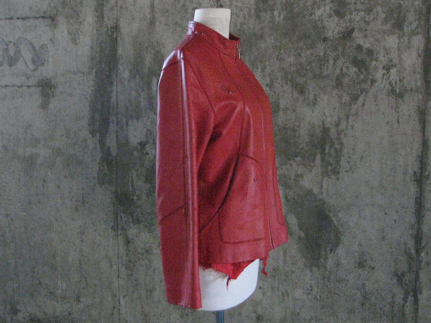 PIERCED LEATHER RACER JACKET